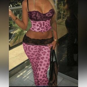 Pink Leopard Print 2 piece Set